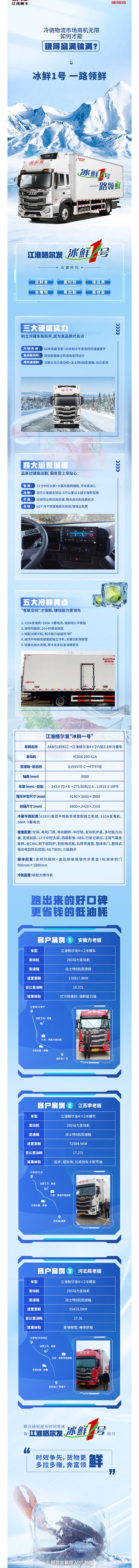 江淮重卡與澳柯瑪強(qiáng)強(qiáng)聯(lián)合的“冰鮮1號(hào)”，致富實(shí)力加碼！