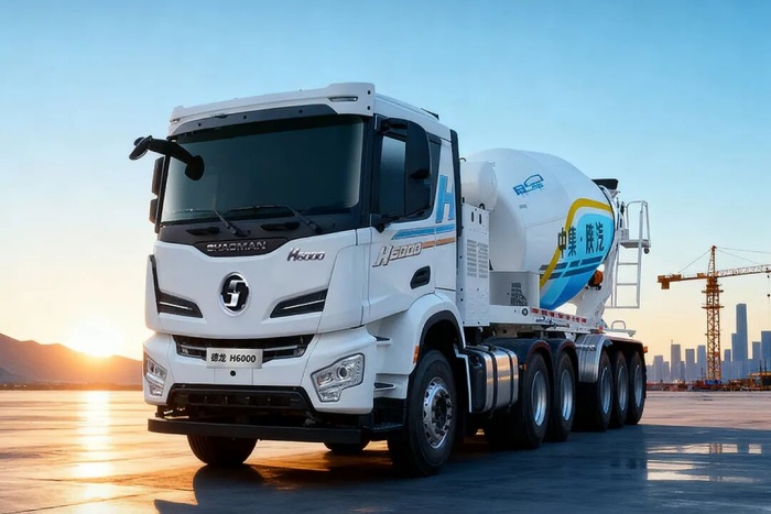 中集·陜汽一體化H6000混動(dòng)牽引攪拌車，更省、更快、更能賺