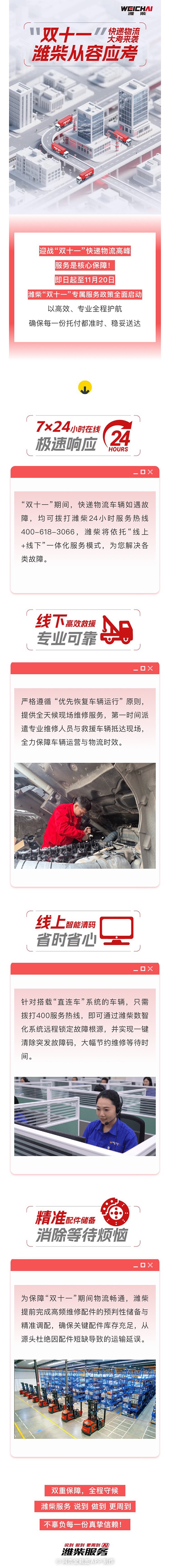 迎戰(zhàn)“雙十一”，濰柴服務(wù)從容應(yīng)考