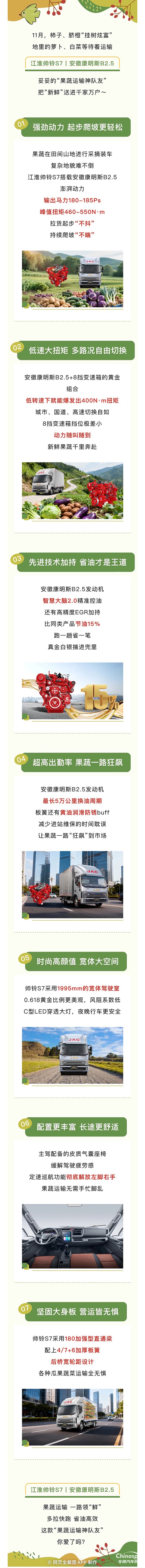 果蔬運(yùn)輸一路領(lǐng)“鮮”！江淮帥鈴S7安徽康明斯B2.5讓新鮮極速達(dá)