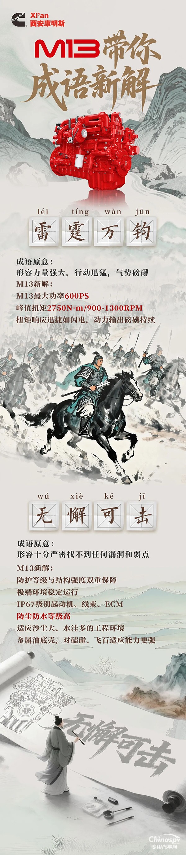 康明斯M13發(fā)動機成語新解：動力輸出磅礴迅捷，極寒工況無憂啟動